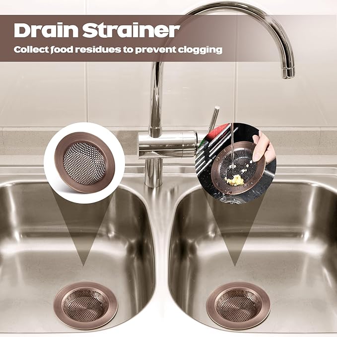 Retisee 2 Pcs Sink Strainer Stainless Steel Kitchen Sink Drain Strainer Basket - Image 4