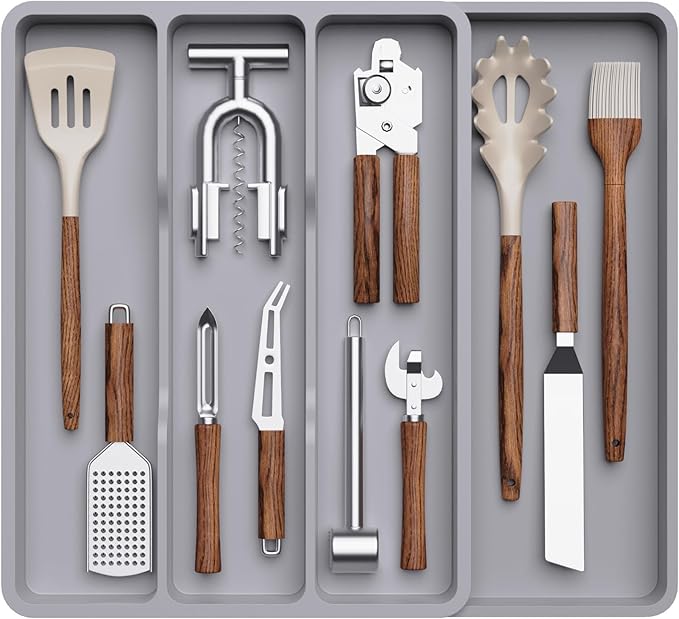 Lifewit Utensil Organizer for Kitchen Drawer, Expandable Cooking Silverware Tray by Lifewit