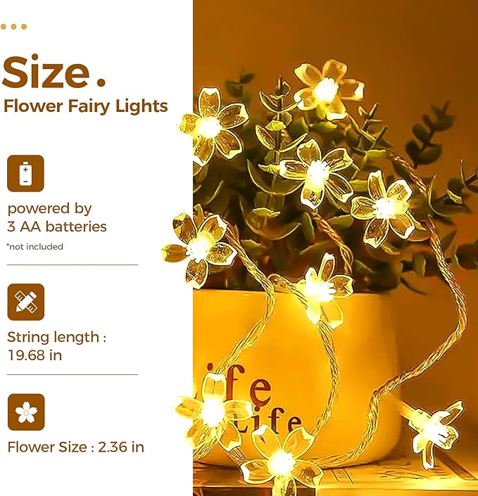 Bamworld Plant Stand Indoor with Flower Fairy Lights Battery Plant Shelf Wood Plant Rack for Multiple Plants 3 Tiers Ladder Plant Holder for 7 Pots for Living Room Home Decor for Gardening Gifts - Image 4