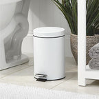 mDesign 3.2 Gallon/12 Liter Round Metal Step Trash Wastebasket, Garbage - Image 2