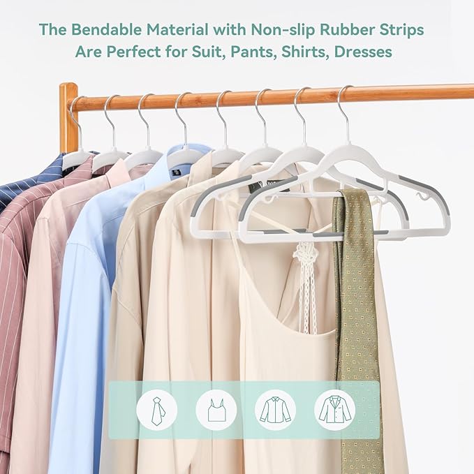 50 Pack Non-Slip Plastic Hangers - Image 3