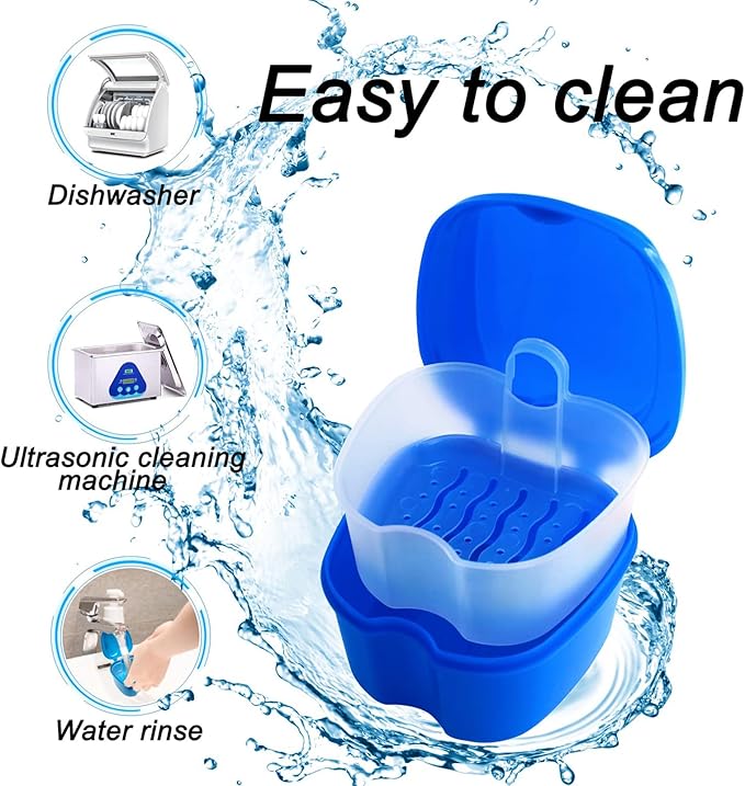 2 Pack Color Retainer Cleaner Case Denture Cups - Image 7
