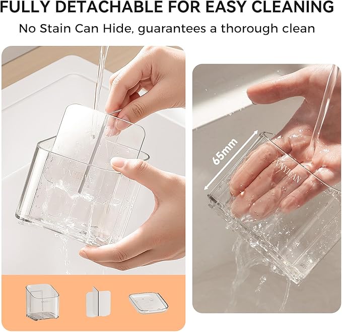 Toothbrush Holders for Bathrooms, 3 Slots Detachable Toothbrush Holder Wall - Image 3