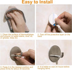 Silver Adhesive Hooks for Wall No Damage Heavy-Duty 15lb 8 Packs, Sticky - Image 5