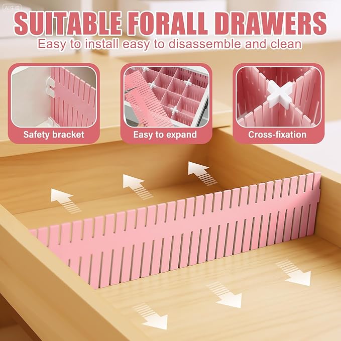 Blosssound 15 Pcs 5.12 Tall Drawer Divider Adjustable Drawer Organizer DIY - Image 3