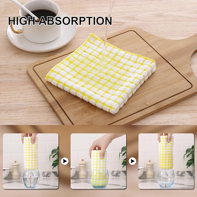 Kitinjoy Cotton 8 Pack Terry Kitchen Dish Cloths, 12 x 12 Inches Super Soft and - Image 3