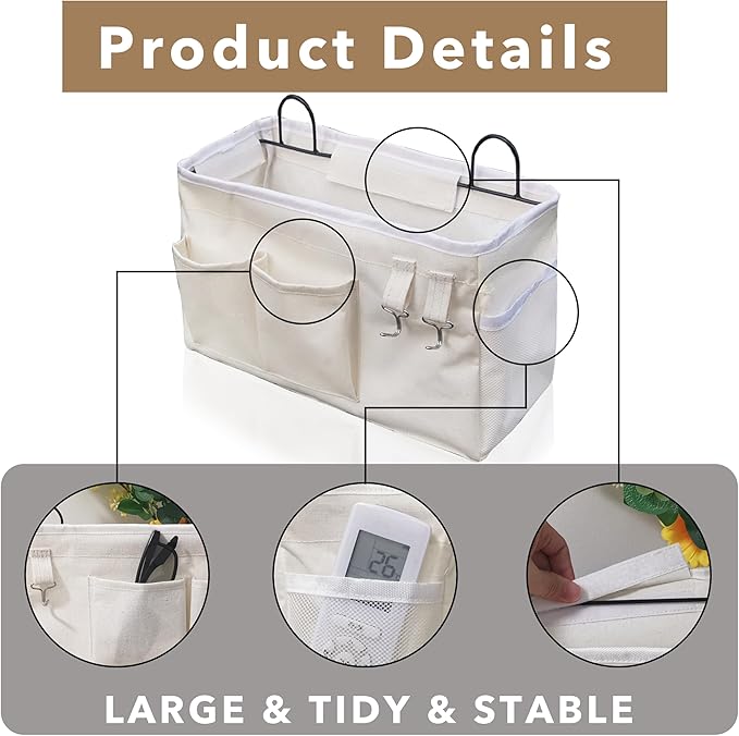 2pcs Large Wall Hanging Organizer Bag, Linen Fabric Door Hanging Storage Baskets - Image 5
