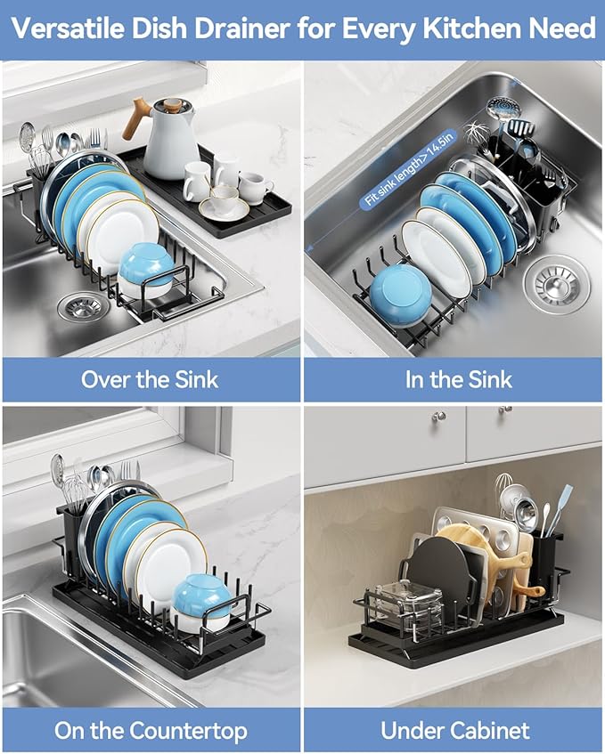 Small Dish Drying Rack in Sink, Expandable Dish Drainer Over Sink - Image 3