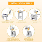 Delxo 16 Inch Folding Step Stool,Foldable Stool for Adults,Portable Collapsible Plastic Stepstool,Non Slip Folding Stools for Kitchen Bathroom Bedroom Garden Up to 400LBS,(Grey 1PC) - Image 7