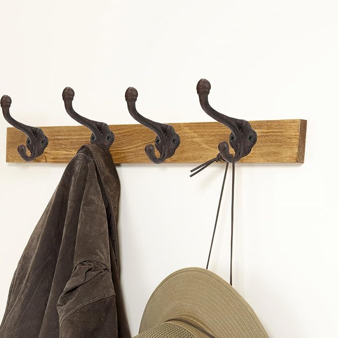 Peohud 10 Pack Cast Iron Coat Hooks, Rustic Wall Hooks, Wall Mounted Farmhouse - Image 6