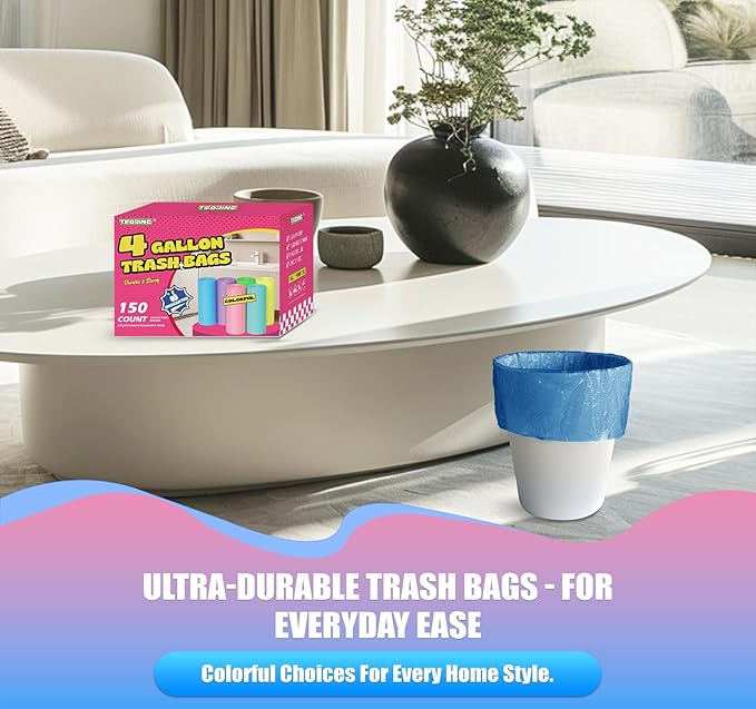 150 Count 4 Gallon Small Trash Bags - Image 5