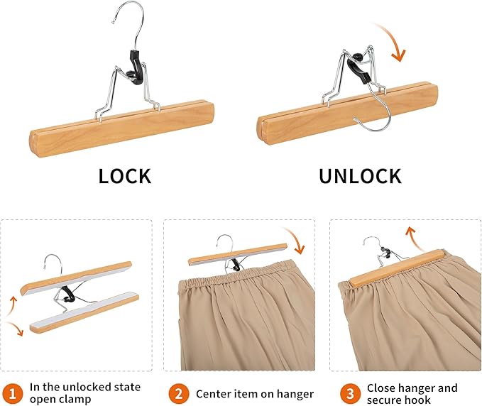 Amazon Basics Wooden Pants Hangers Closet Organizer - Image 2