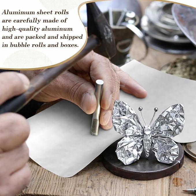 Yaocom 1 Roll Aluminum Metal Crafts DIY Foil 12 Inch x 20 ft x 0.1 mm Thick - Image 5