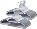 Heavy Duty Hangers 30 Pack, Plastic Clothes Hangers Non-Slip, 0.2'' Slim by Home