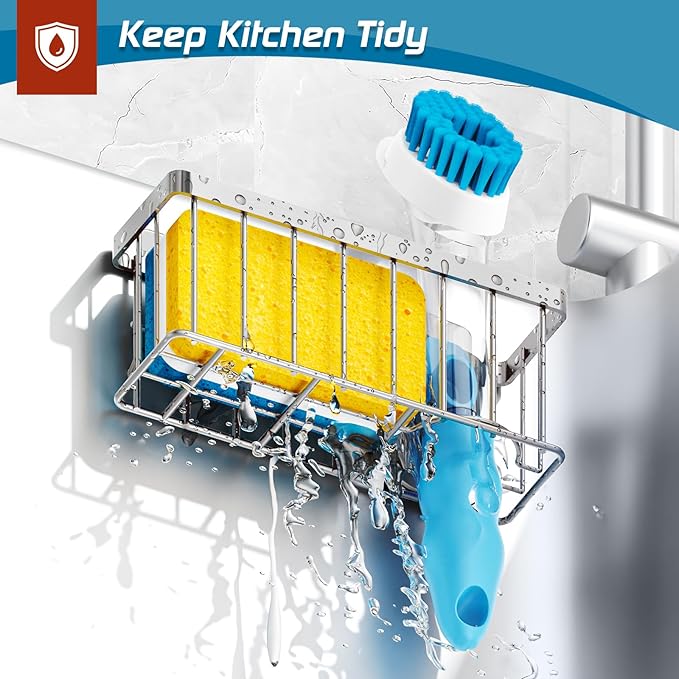Sponge Holder for Kitchen Sink, Sink Caddy Organizer - Image 4
