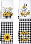 Bencailor 4 Pcs Sunflower Kitchen Towels Flower Hand Dish Towels Black and by Bencailor