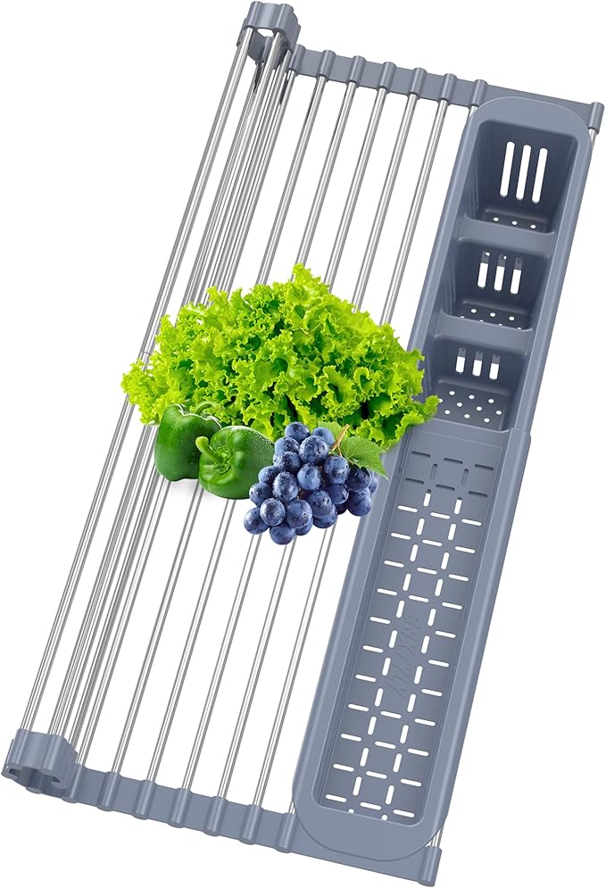 BBXTYLY Expandable Roll Up Dish Drying Rack, Over The Sink Drying Rack Sink by BBXTYLY