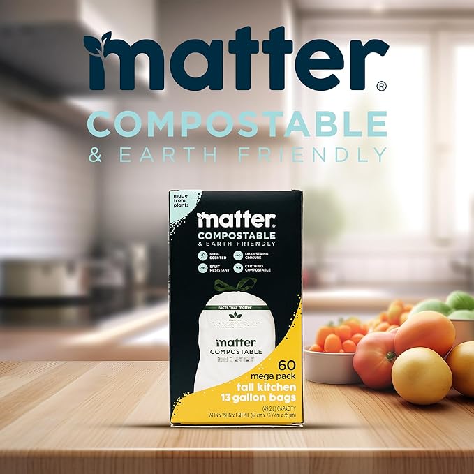 Matter Compostable 13 Gallon Tall Kitchen Trash Bags - Image 7