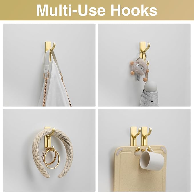 niffgaff Wall Hooks for Coat and Towel: 13lb Adhesive Door Hanger Stick On - Image 5