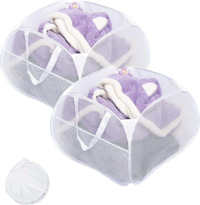 Collapsible Laundry Basket, 90L Foldable Pop-up Laundry Hamper by HEDONLEE