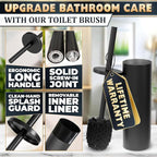 2 PCS Black Toilet Brush and Holder Set - Image 4