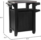 Keter Unity Small 40 Gallon Grill Prep Table and Storage Cart, Grey – BBQ Station with Wheels and Stainless Steel Top, Portable Serving Stand for Patio, Deck, and Backyard - Image 10