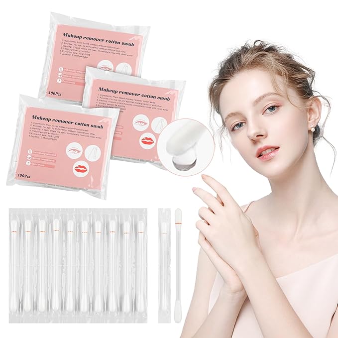 Cotton Swabs, Cotton Makeup Remover Swabs, Eye & Lip Sticks Remover, by twoworld