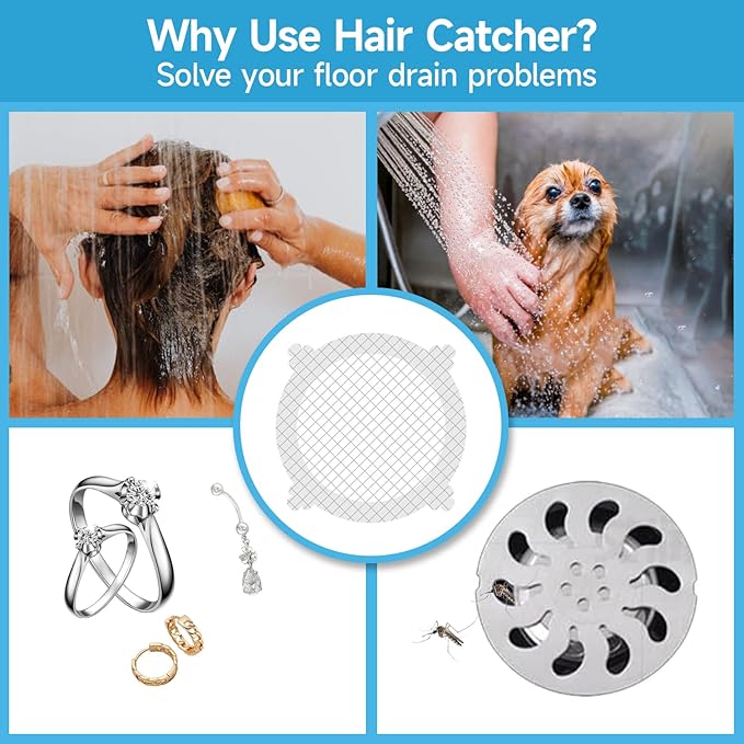 VIVIDLY 100 Pack Disposable Shower Drain Cover Hair Catcher Shower Drain Mesh - Image 3
