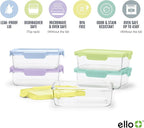 Ello Color Lock 5 Cup 10PC, 5 Pack Glass Meal Prep Sets Leak-Proof Glass Food - Image 3