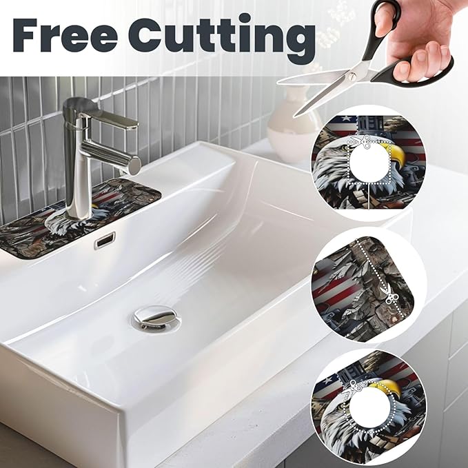 Eagle and National Flag Kitchen sink faucet pad, strong water absorption - Image 3