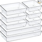 Criusia Drawer Organizer Set, Acrylic Non Slip Non Cracking Kitchen Drawer by Criusia