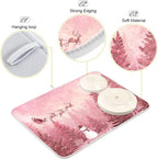 Christmas Forest with Snow Falling Santa Dish Drying Mat - Image 4