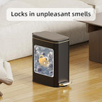 Small Bathroom Trash Can with Lid Soft Close, Step Pedal, 6L / 1.6 Gal - Image 3