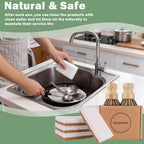 6 Pack Bamboo Dish Brush Set - Image 7