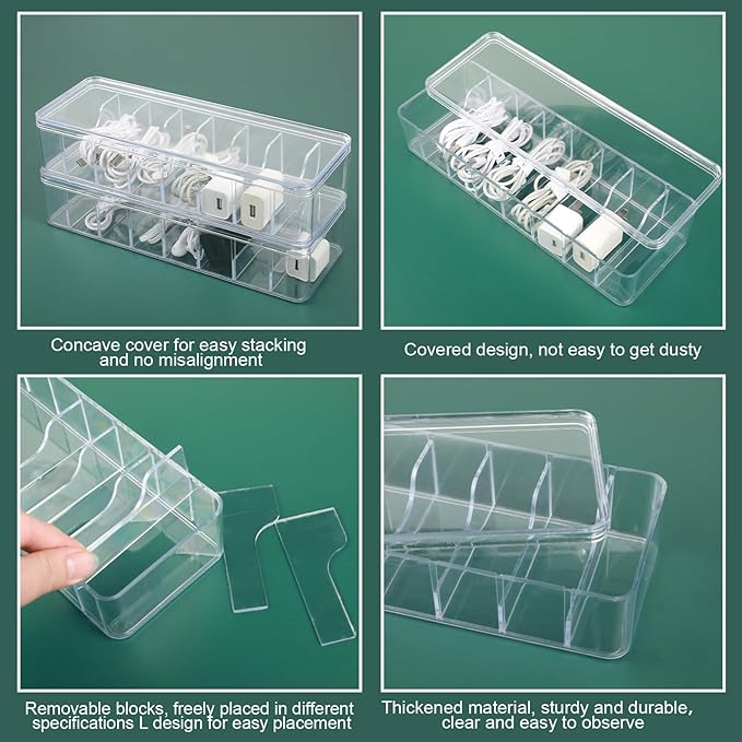 Cable Organizer Box with Lid, Charger Organizer - Image 3
