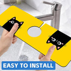 Cute Black Cat Head Kitchen Sink Splash Guard Mat Absorbent Fast Drying Mat - Image 6