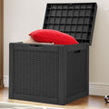 YITAHOME 32 Gallon Deck Box, Resin Storage with Lockable Lid & Side Handles, Indoor Outdoor Small Container for Patio Cushion, Garden Pool Accessories, Backyard Furniture, Water Resistant by YITAHOME