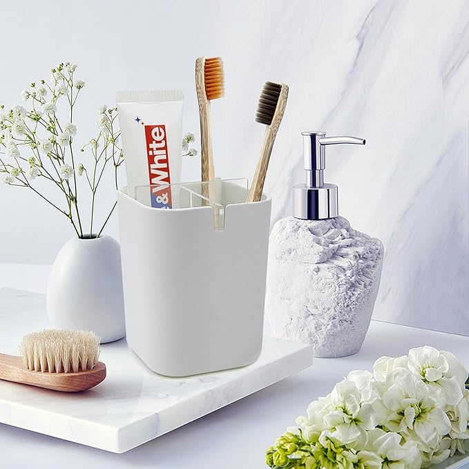 Toothbrush Holder for Bathroom, 4 Slots Electric Toothbrush and Toothpaste - Image 2