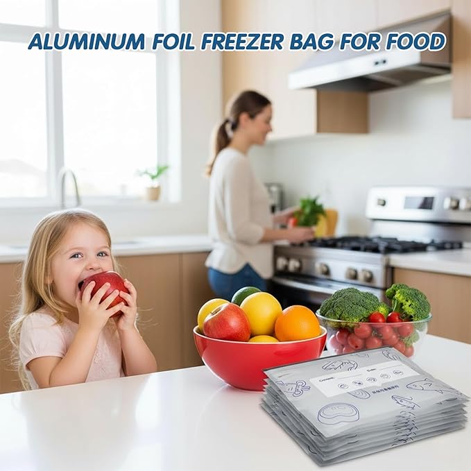 30PCS Reusable Aluminum Foil Sealable Storage Bags, Aluminum Foil Freezer Bag - Image 2