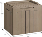 Devoko 30 Gallon Resin Deck Box Outdoor Indoor Waterproof Storage Box for Patio Furniture Pool Accessories Storage for Cushion Garden Tools (30 Gallon, Light Brown) - Image 7