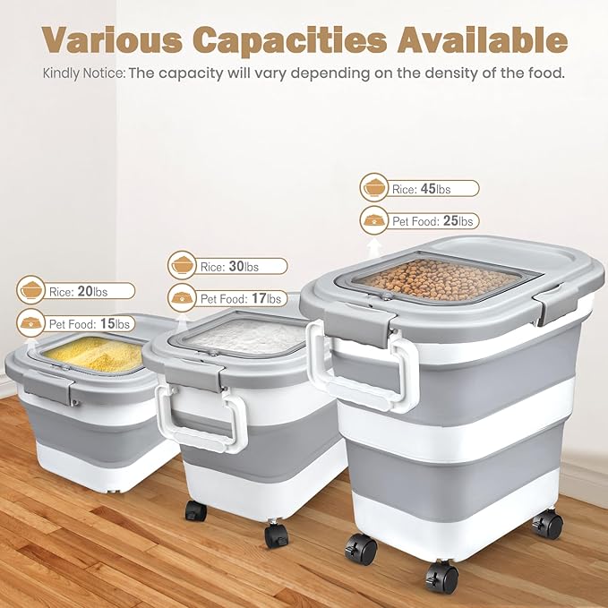 Rice Storage Container, Collapsible Airtight 10-40 Lb Rice Storage Container - Image 2