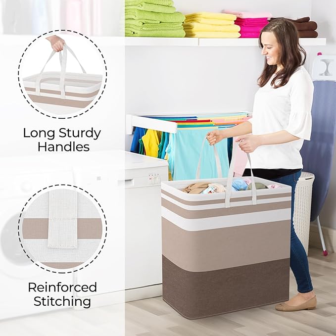 StorageRight Large Collapsible Laundry Basket Hamper - Image 4