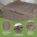Patiowell 30 Gallon Resin Deck Box, Outdoor Storage Box for Patio Furniture, Deliveries, Pool Supplies,Waterproof and Lockable, Brown - Image 4