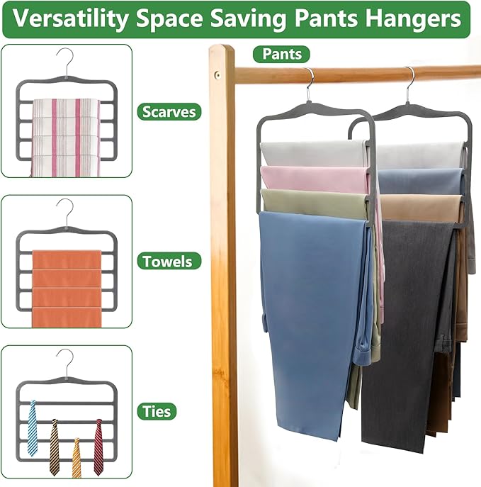 Closet Organizers and Storage, Pants Hangers Space Saving, Velvet Hanger - Image 6