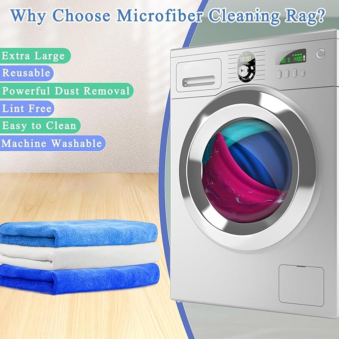 12 Pcs Extra Large Microfiber Cleaning Cloth, Microfiber Towels - Image 4