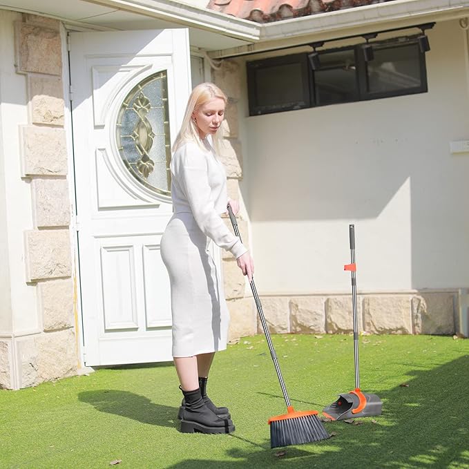 Broom and Dustpan Set for Home, Broom and Dustpan Combo for Office, Long Handle - Image 9