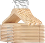 SONGMICS Wooden Hangers, Coat Hangers, Pants Bar, 360° Swivel Hooks, by SONGMICSbySONGMICSHOME