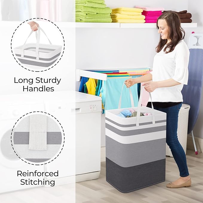 StorageRight Large Collapsible Laundry Basket Hamper - Image 4