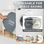 Seefoo 2-Section Collapsible Laundry Baskets, Dual Compartment Foldable Pop Up - Image 3