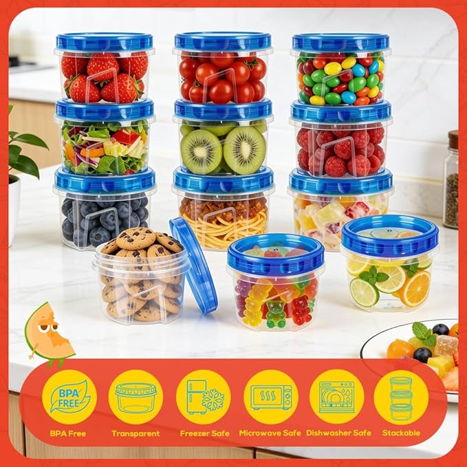 12 Pack 17oz Reusable Freezer Storage Containers - Image 5